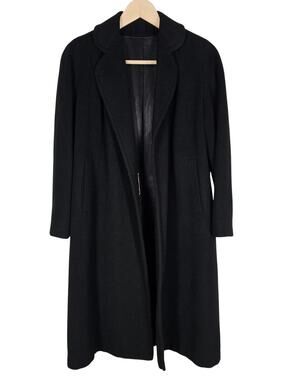 Vintage Cashmere Black Swing Coat Open Front Somersville James Roxton M